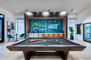 Game room with billiards